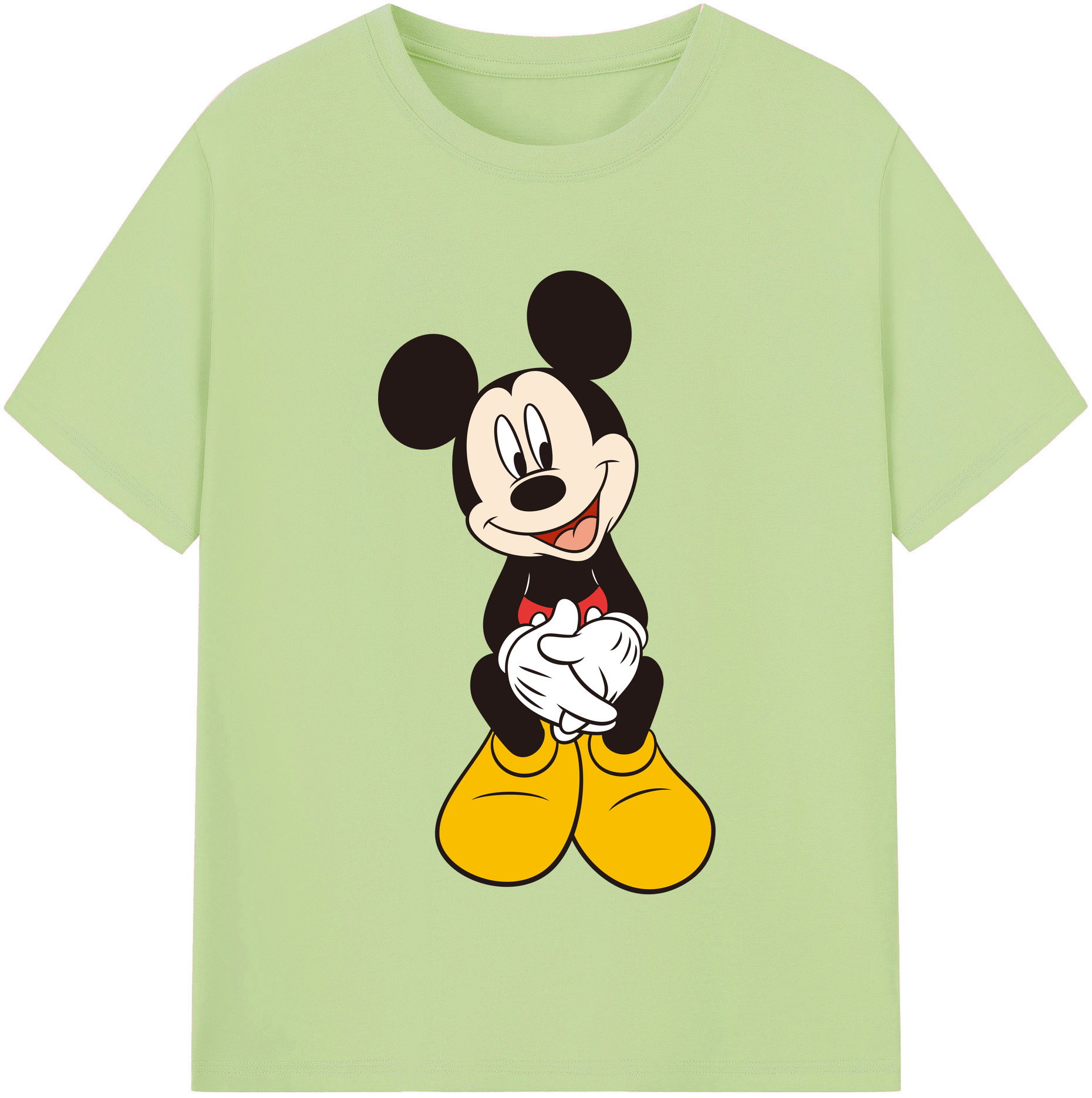 （画像用） ミッキーマウス Mickey Mouse 綿100％半袖Tシャツ（フロントプリント）
